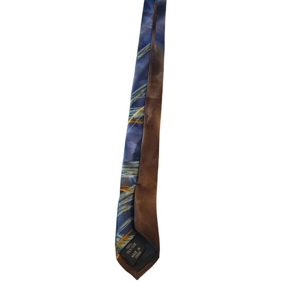 J Garcia 'Smoke Signal' Neck Tie Mens Brown Blue Abstract Collectors Edition Art - Picture 8 of 13